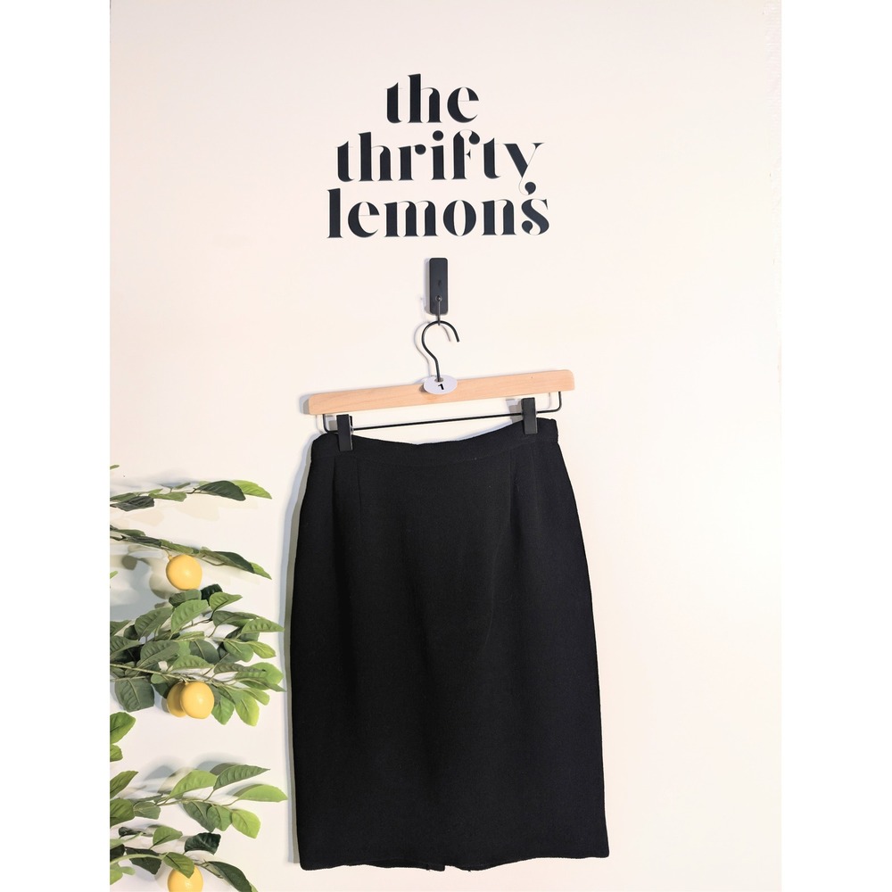 Vintage Valentino Miss V Black Pencil Skirt Sz 42/US 8 - Picture 2 of 2